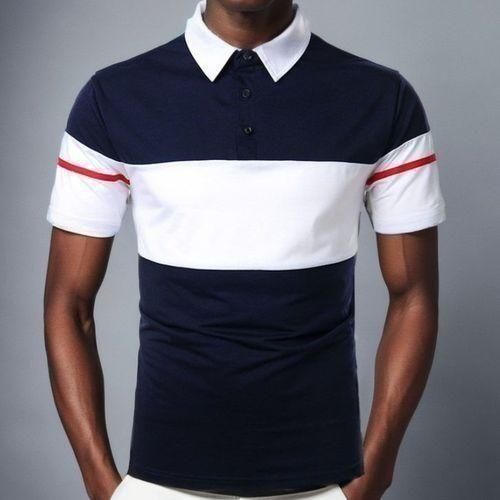 Berrykey Mens Office Polos Shirts Casual Joggers Short Sleeve Tshirt Top Navyblue