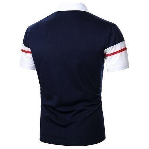 Berrykey Mens Office Polos Shirts Casual Joggers Short Sleeve Tshirt Top Navyblue