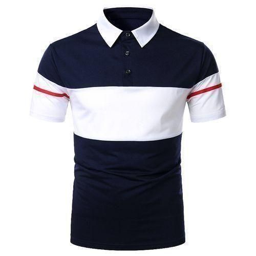 Berrykey Mens Office Polos Shirts Casual Joggers Short Sleeve Tshirt Top Navyblue