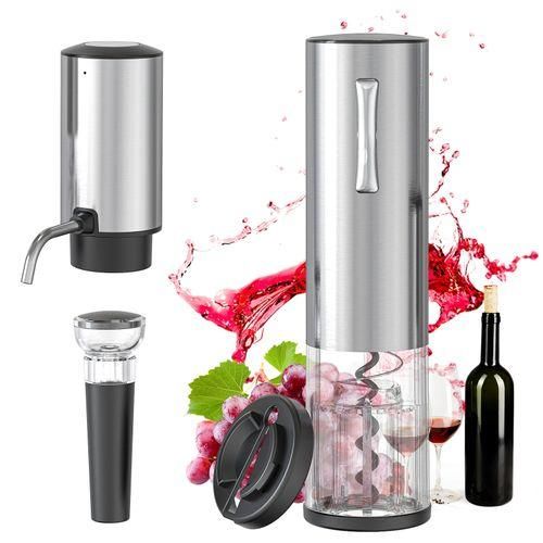 Electric Wine Opener 4in1 Set With Bottle Opener, Wine