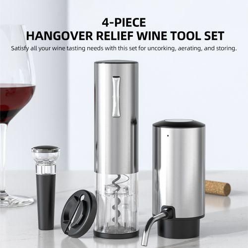 Electric Wine Opener 4in1 Set With Bottle Opener, Wine