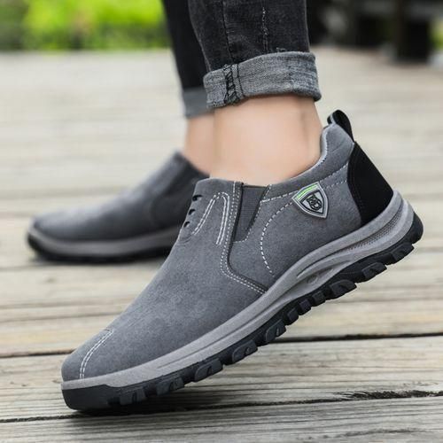 Mens Loafers Slip-on Office Casual Comfortable Shoes Grey