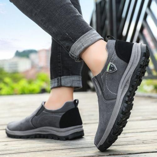 Mens Loafers Slip-on Office Casual Comfortable Shoes Grey