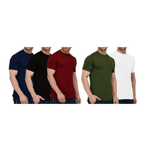 Other A Pack of 5 Short Sleeve T-shirts - Black, Maroon, White, Navy Blue, Army Green