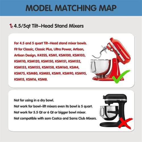 Stainless Steel goodral Dough Hook for Stand Mixergood Fits 4.5-