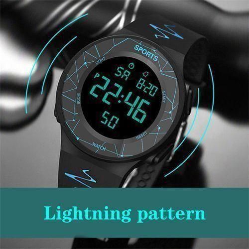 New Waterproo LED Digital Luminescent Neutral Sports Watch - Black