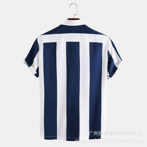 Berrykey Men's Hawaiian Ink Print  Bottom-down Beach Short Sleeve T-Shirt Casual Tops-Multiicolor