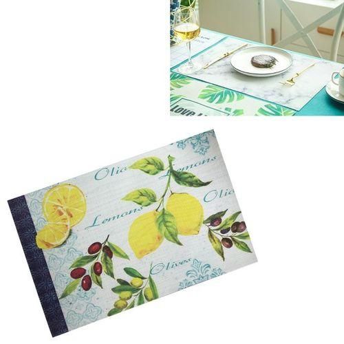 PVC Printed Woven Waterproof Placemat Insulation PadLemon