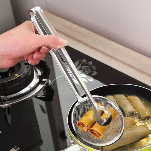 Stainless Steel Fried Food Drain Net Spoon With Clip