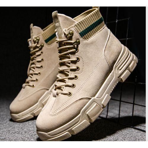 Men Waterproof Lace Up Work Boots Desert Shoes