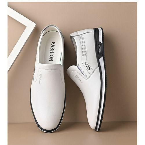 Men's Casual Oxfords Pu Leather Loafers Brogues Shoes Wedding Gentle White