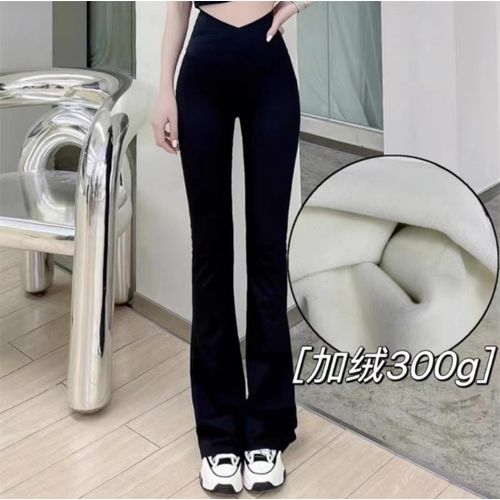 Kaka Same Style Micro Ra Shark Cross Waist, Abdominal, Hip Lift Yoga Pants, Sports Outwear, Wide Leg