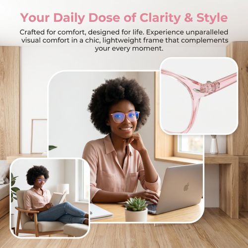 Anti Blue Light Computer Glasses For Anti Eyestrain UV400 Blue Light - Pink