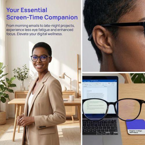 Anti Blue Light Glasses Rectangle Radiation Proof Computer Glasses - Black