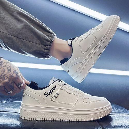 BLWOENS Fashion Lace Up Sneakers Men's Shoes-White