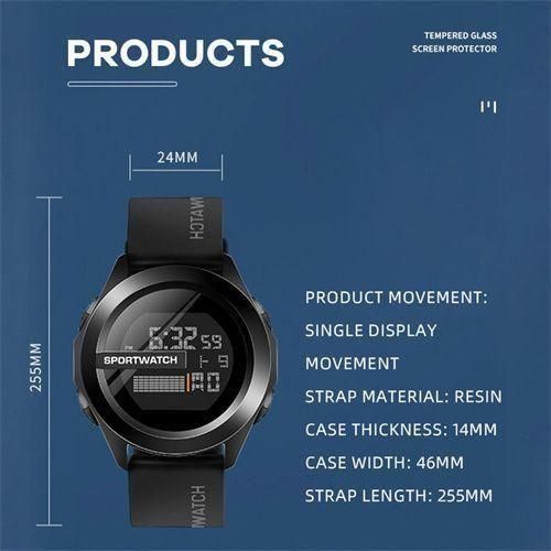 Digital Lightweight Waterproof Luminous LED Outdoor Sports Watch - Black
