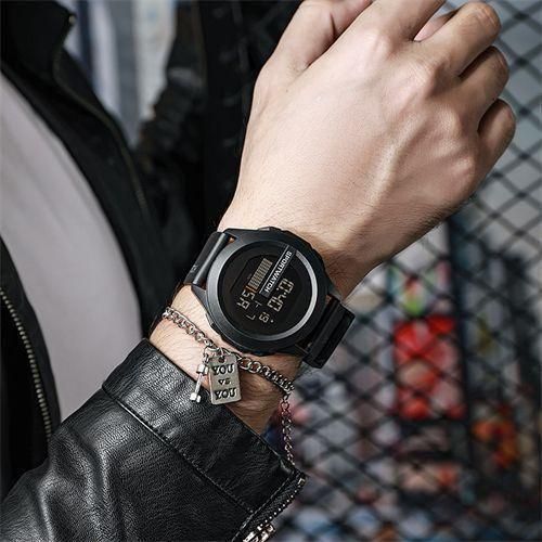 Digital Lightweight Waterproof Luminous LED Outdoor Sports Watch - Black