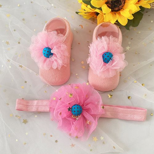Baby Stuff Newborn Solid Color Lace Baby Socks Bow Princess