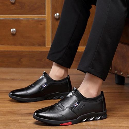 Men's Leather Shoes Soft Leather Sole - Black