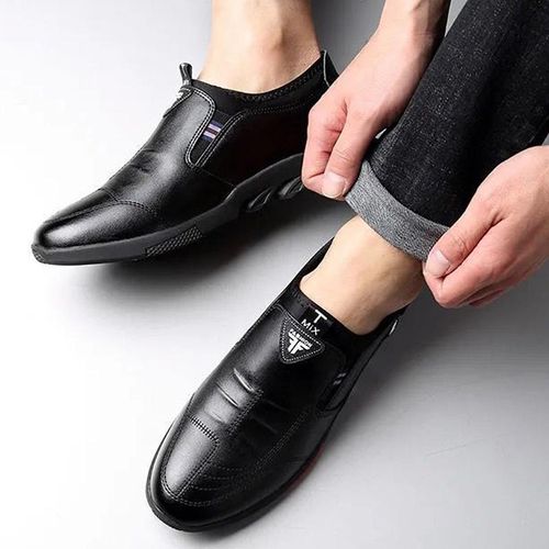 Men's Leather Shoes Soft Leather Sole - Black