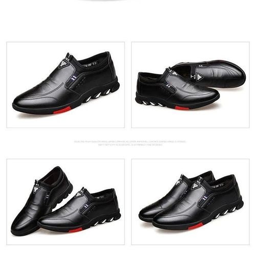 Men's Leather Shoes Soft Leather Sole - Black