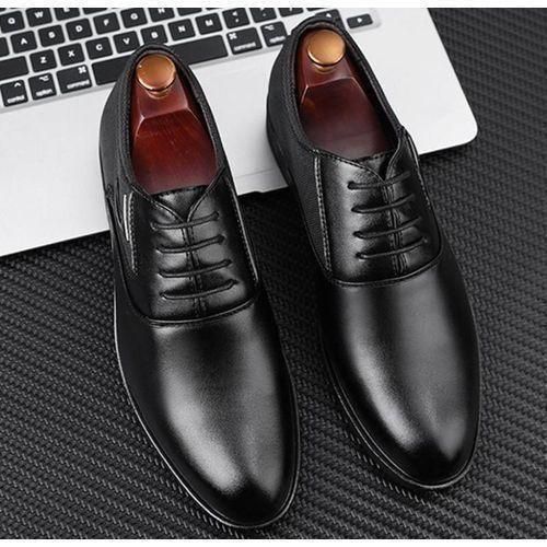 Men's Casual Formal Oxford Business Dress Gentle PU Leather Shoes Black