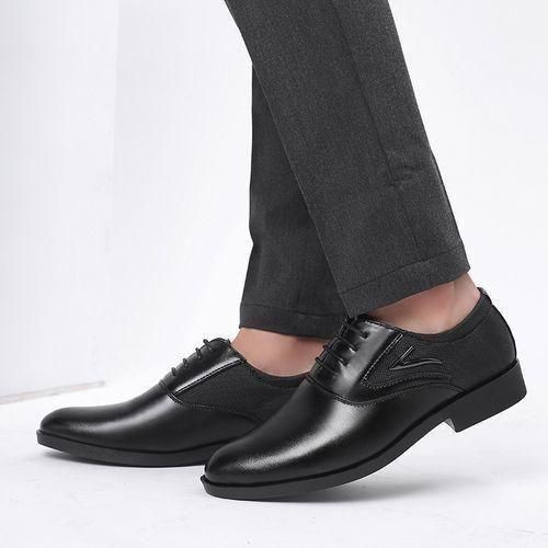 Men's Casual Formal Oxford Business Dress Gentle PU Leather Shoes Black