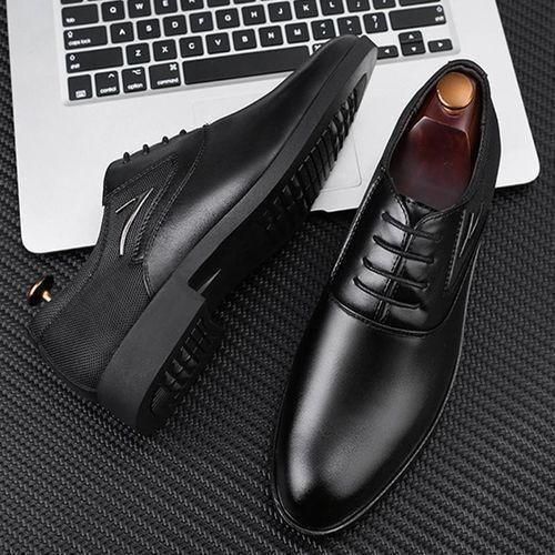 Men's Casual Formal Oxford Business Dress Gentle PU Leather Shoes Black