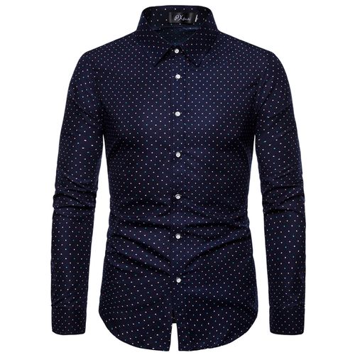 Men's printed long-sleeved shirt-Dots