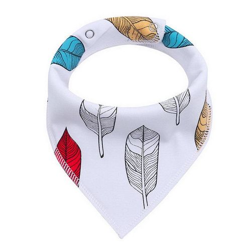 Cotton Baby Bib Towel Triangular Rotating Multi-function Bib Waterproof Bibs New,Colorful Feathers NO5112