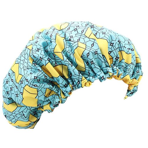 Adjustable Satin Bonnet for Kids Hair Care Printed Nightcap Sleeping Hat Stretchy & Shower Cap for Long Hair,Light Blue NO5248