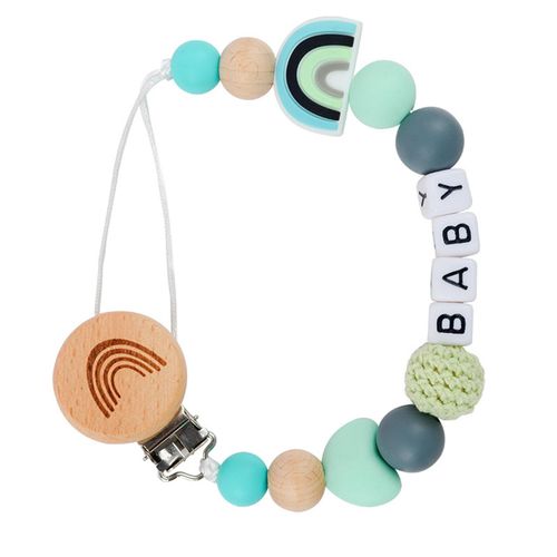 Baby Pacifier Clip Anti-Drop Chain Mini Silicone Beaded Pacifier Clips for Baby Girls and Boys,06 NO5112