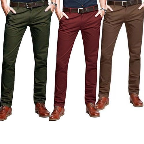 3 in 1 Men's Stretcher Khaki Trousers - Multicolour