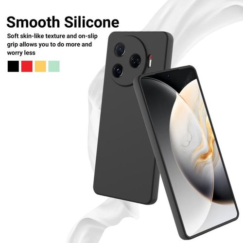 Tecno Camon 30  And Camon 30 Pro Luxury Soft Rubber Liquid Silicone Skin Touch Feel Cover Case Black