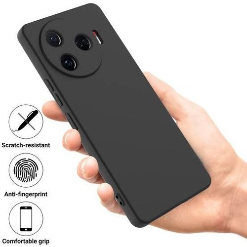 Tecno Camon 30  And Camon 30 Pro Luxury Soft Rubber Liquid Silicone Skin Touch Feel Cover Case Black