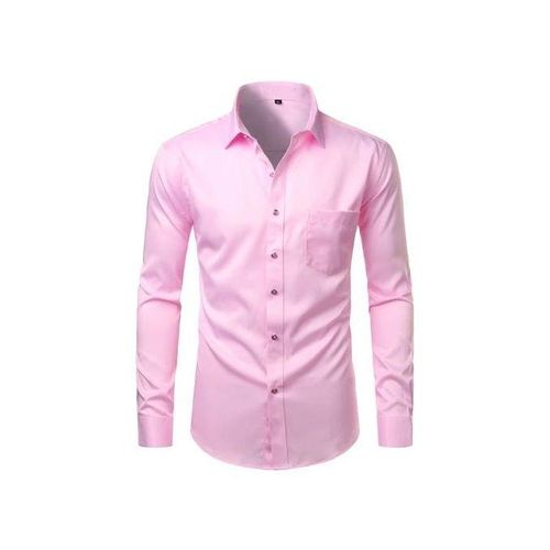 5 Pack Of Men's Cotton Long Sleeve Shirts - Multicolor, Blue, Black, White, Pink