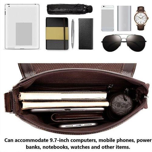 5in1 Men's Business Briefcase, Crossbody Handbag, Shoulder Bag, Hanging Bag - Black