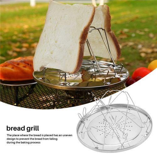 4 Slice Camping Bread Toast Tray Gas Stoves Cooker BBQ Campi