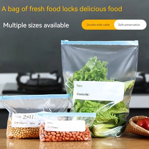 10pcs Storage Bags, Zippered Fresh-keeping Bag, Food Sorting Storage Bag, Food Preservation Sealed Bag, For Fruit, Grain, Vegetable And Meat, Kitchen Organizers And Storage, Kitchen Accessories