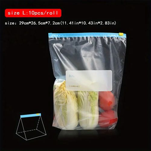 10pcs Storage Bags, Zippered Fresh-keeping Bag, Food Sorting Storage Bag, Food Preservation Sealed Bag, For Fruit, Grain, Vegetable And Meat, Kitchen Organizers And Storage, Kitchen Accessories
