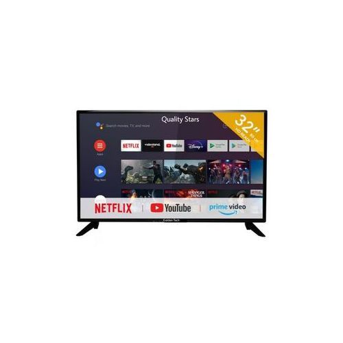 Golden Tech 32" Smart DVB T2 Digital Free To Air Channels TV, Facebook, Wi-fi, YouTube, Netflix - Black