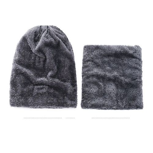 Thicken Plush Warm Knit Caps Men Women Outdoor Ski Cold Protection Neck Mask Hat-Multicolor