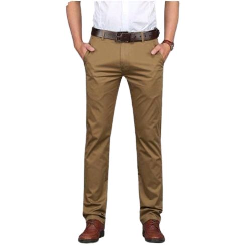 2 Pack Men's Straight Fit Casual Chino Pant With Stretch - Khaki