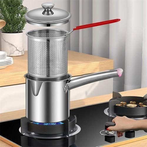 Deep Fryer Pot,Small Fryer Pot,Multipurpose Stainless Steel