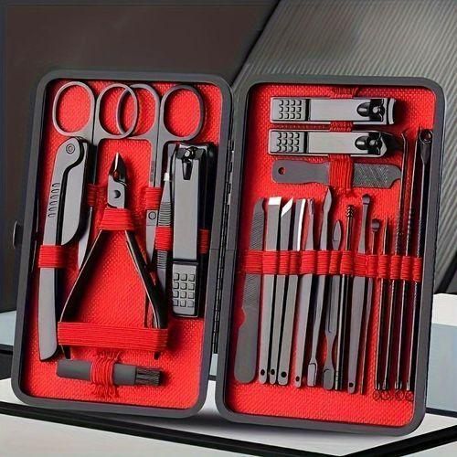 Manicure Tool Set, With Portable Case, Cuticle Nippers And Cutter Nail Clippers Pedicure Kit,