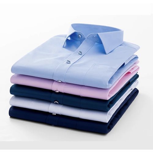 Other 5 In 1 Pack Of Men's Designer Long Sleeve Shirts - Black, Pink,White, Skyblue, Blue