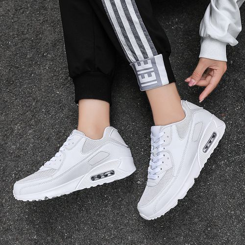Flangesio Unisex Sneakers Big Size 36-47 Male Platform Shoes Lovers Cushioning Sneakers - White