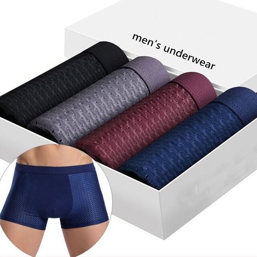 4pcs Men's Boxers Brief Ice Mesh Breathable Underwear - Multi Color