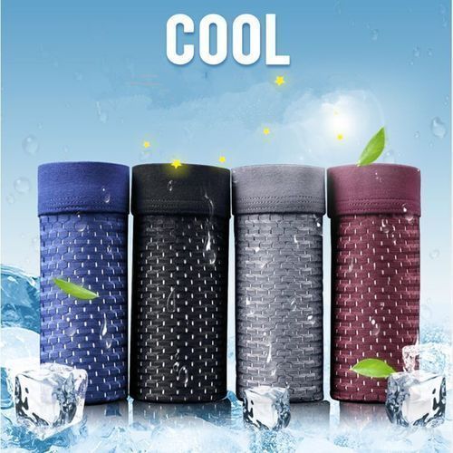 4pcs Men's Boxers Brief Ice Mesh Breathable Underwear - Multi Color