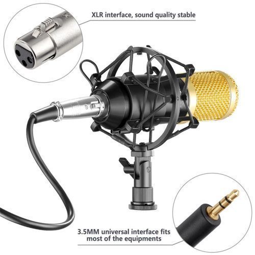Microphone with V8 BM800 sound card kit, supporting capacitor, USB, Bluetooth, studio recording, professional karaoke